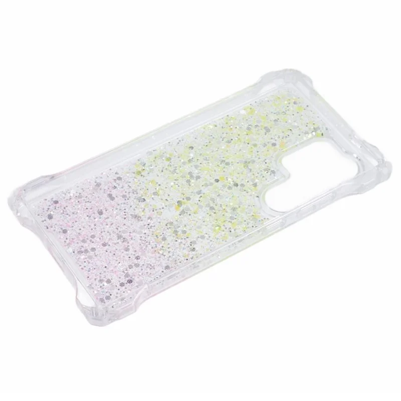 Para Samsung Galaxy S22 Ultra 5G Dual-Color TPU+Acrylic Case Cell Phone Cover - Amarelo+Rosa