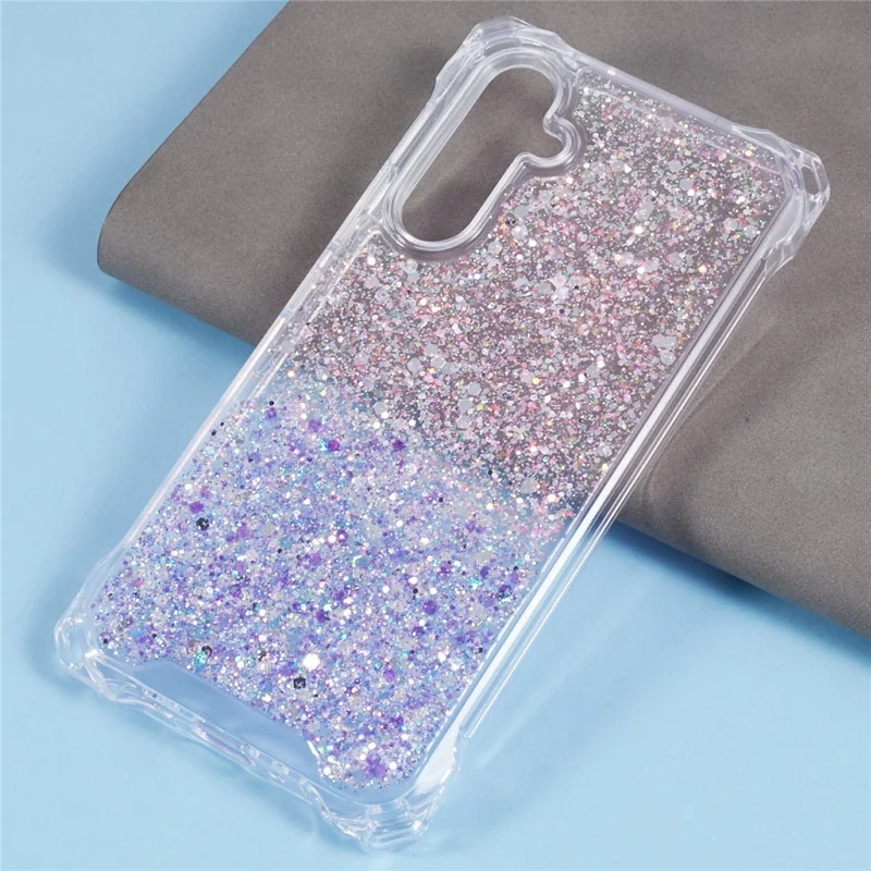 Back Case for Samsung Galaxy A13 5G TPU+Acrylic Dual-Color Cell Phone Cover - Pink+Purple