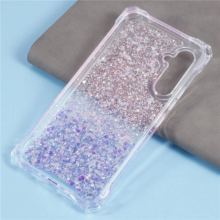 Per Samsung Galaxy S24+ Case TPU+Acrylic Gradient 4 Corner Anti-fall Phone Cover - Rosa+Viola