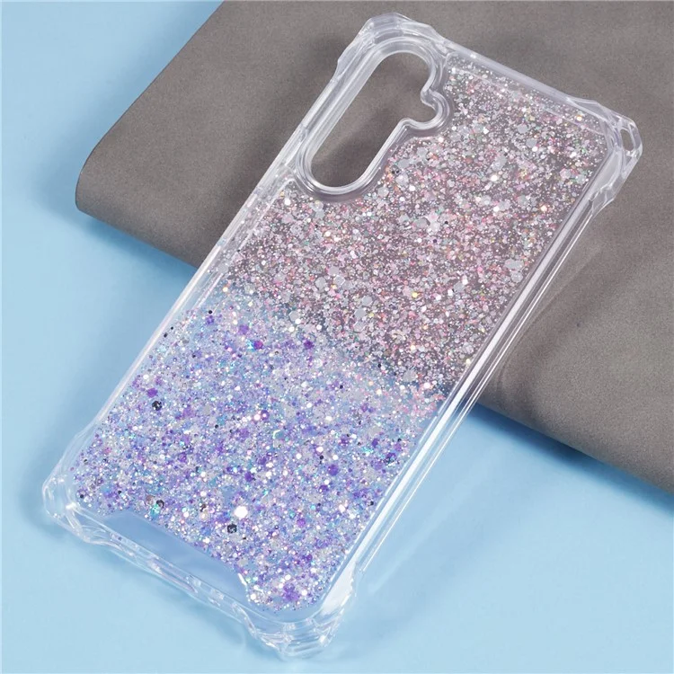Per Samsung Galaxy S24+ Case TPU+Acrylic Gradient 4 Corner Anti-fall Phone Cover - Rosa+Viola