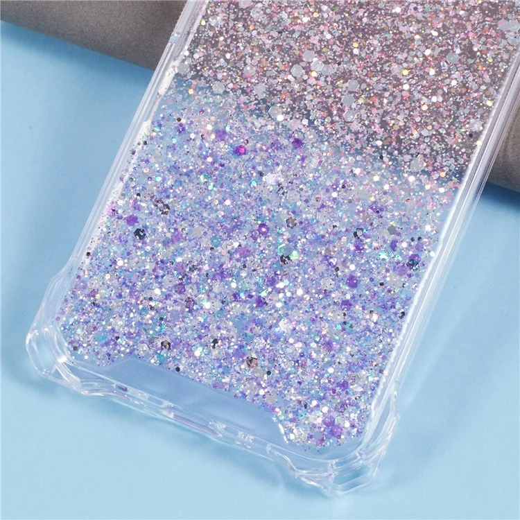 Per Samsung Galaxy S24+ Case TPU+Acrylic Gradient 4 Corner Anti-fall Phone Cover - Rosa+Viola