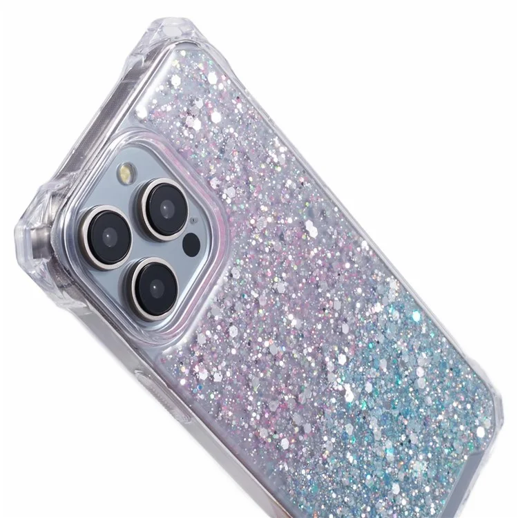 For iPhone 15 Pro Max Wholesale Phone Cases Gradient Color Shell TPU+Acrylic Phone Cover with Strap - Pink+Green