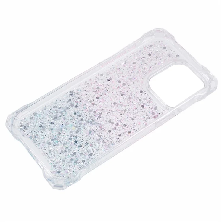 Funda para iPhone 13 Pro Carcasa de TPU+Acrílico Funda Protectora Diseño Degradado de Dos Colores - Rosa+Verde