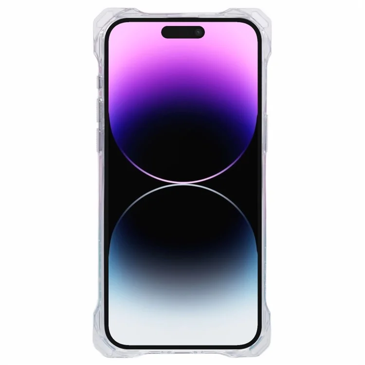 For iPhone 14 Pro Thickended Corner Phone Cover Dual-Color Gradient Phone Case TPU+Acrylic Shell - Pink+Green