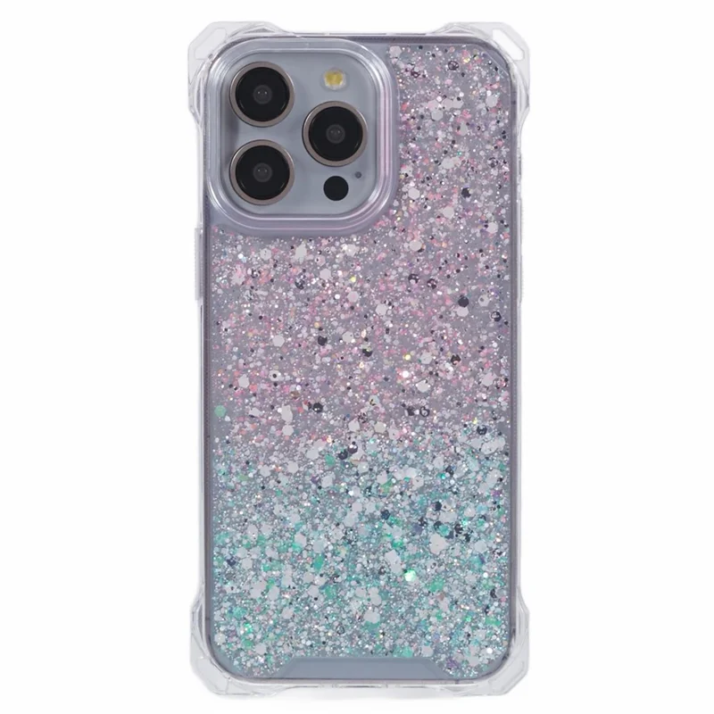 For iPhone 15 Pro Max Wholesale Phone Cases Gradient Dual-Color TPU+Acrylic Phone Back Covers - Pink+Green