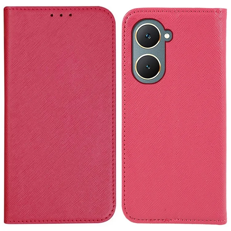 Para el caso de cuero de vivo Y03 Cross Texture Flip Wallet Stand Phone Cover - Rosa
