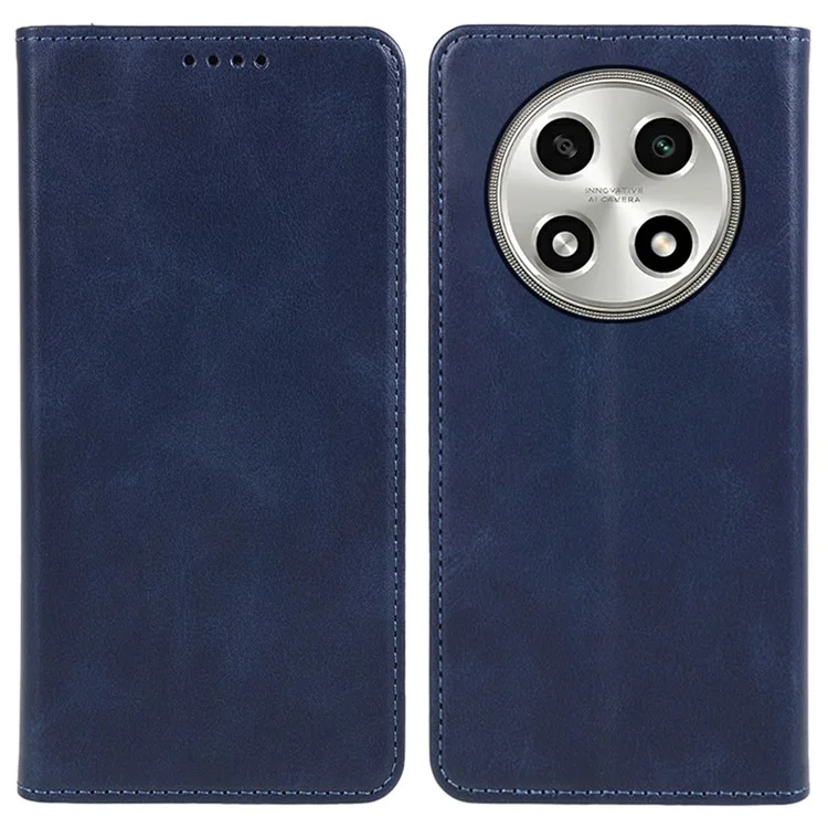 Per Oppo A2 Pro 5G Case Calf Texture Leather Wallet Magnetic Auto Closing Phone Cover - Blu