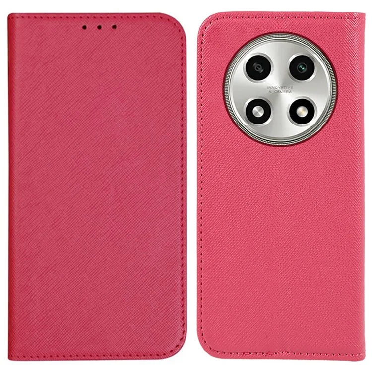 Pour Oppo A2 Pro 5G Étui Texture Croisée Fermeture Magnétique Portefeuille Étui en Cuir - Rose