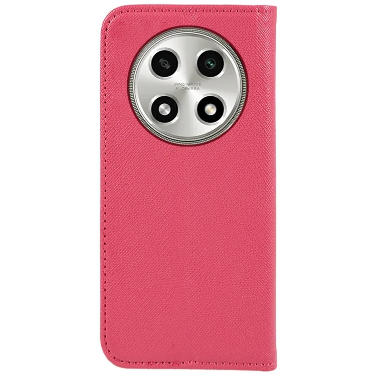 Pour Oppo A2 Pro 5G Étui Texture Croisée Fermeture Magnétique Portefeuille Étui en Cuir - Rose