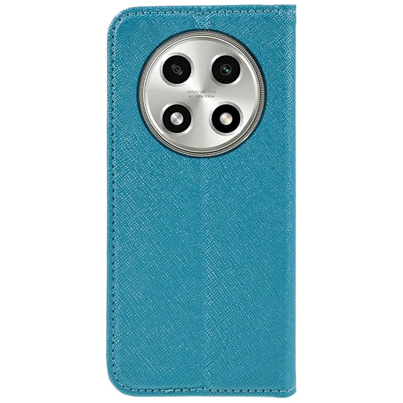 For Oppo A2 Pro 5G Case Cross Texture Magnetic Closing Wallet Leather Cover - Sky Blue