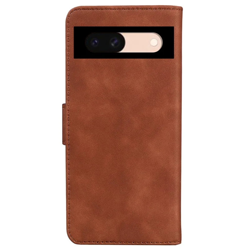 For Google Pixel 8a Phone Case Butterfly Printing Wallet PU Leather Stand Cover - Brown