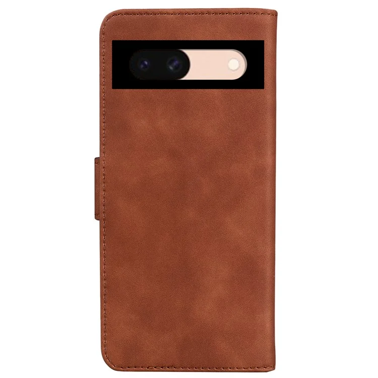 For Google Pixel 8a Phone Stand Case Wallet PU Leather Flip Solid Color Cell Phone Cover - Brown