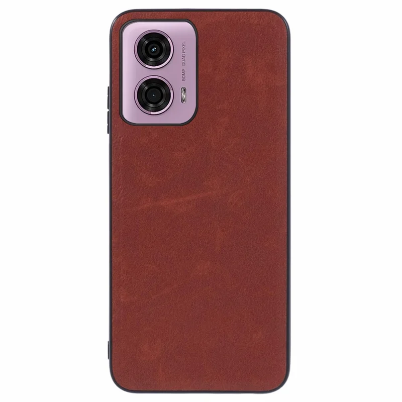 Для Motorola Moto E14 4G / G04 4G / G04s 4G / G24 4G Чехол Ретро PU Кожа+PC+TPU Защита от царапин Чехол для телефона - Коричневый