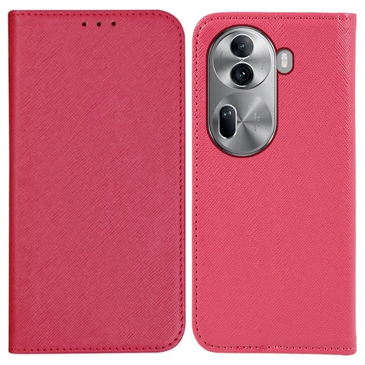 For Oppo Reno11 5G (Global) Wallet Case Cross Texture Leather Phone Cover - Rose