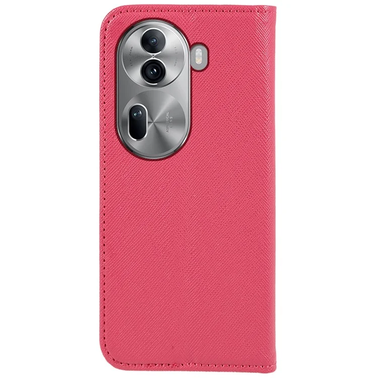 For Oppo Reno11 5G (Global) Wallet Case Cross Texture Leather Phone Cover - Rose