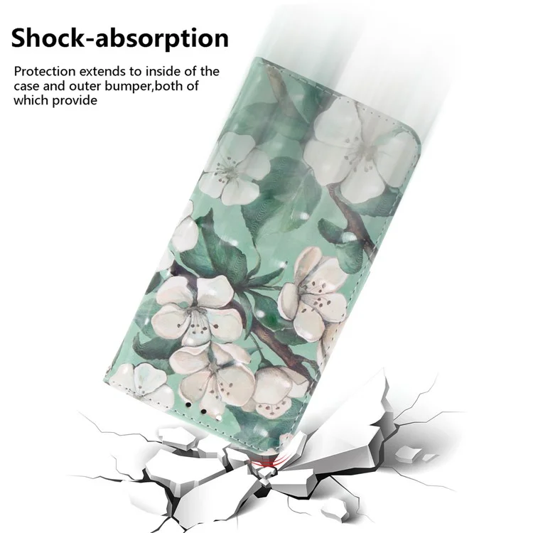 For TECNO Spark 20 Pro+ Case with Strap Pattern Printed Leather Wallet Phone Cover - Watercolor Flowers