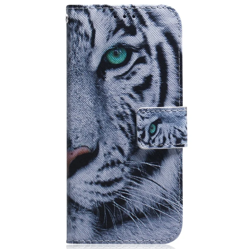 For TECNO Spark 20 Pro+ Anti-Scratch Case Pattern Printing Wallet Stand Phone Cover - Tiger