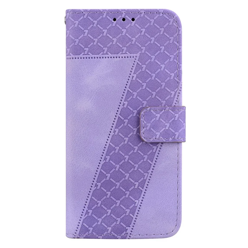 For TECNO Spark 20 Pro Wallet Case 7-Shape Imprint Foldable Leather Phone Cover - Purple