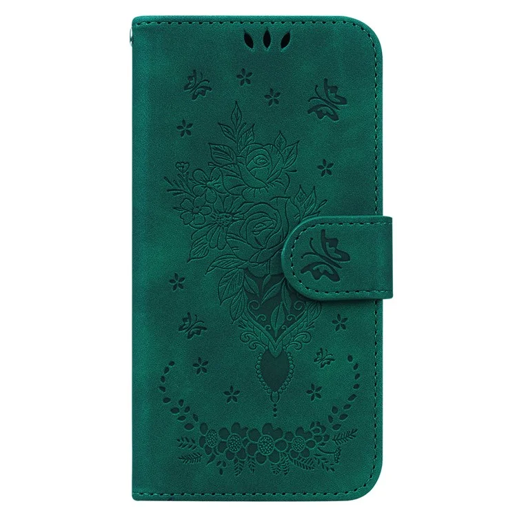 Pour TECNO Spark 20 Pro Case Flower Imprint Shockproof Leather Phone Cover - Vert