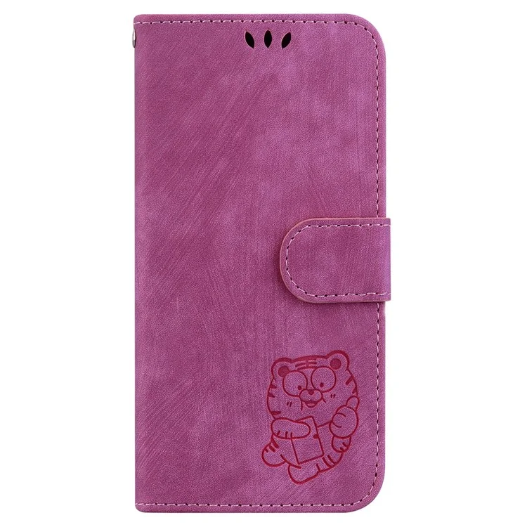 For TECNO Spark 20 Pro Wallet Case Cute Tiger Pattern Leather Phone Cover - Rose