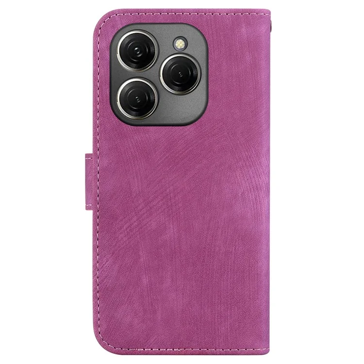 For TECNO Spark 20 Pro Wallet Case Cute Tiger Pattern Leather Phone Cover - Rose