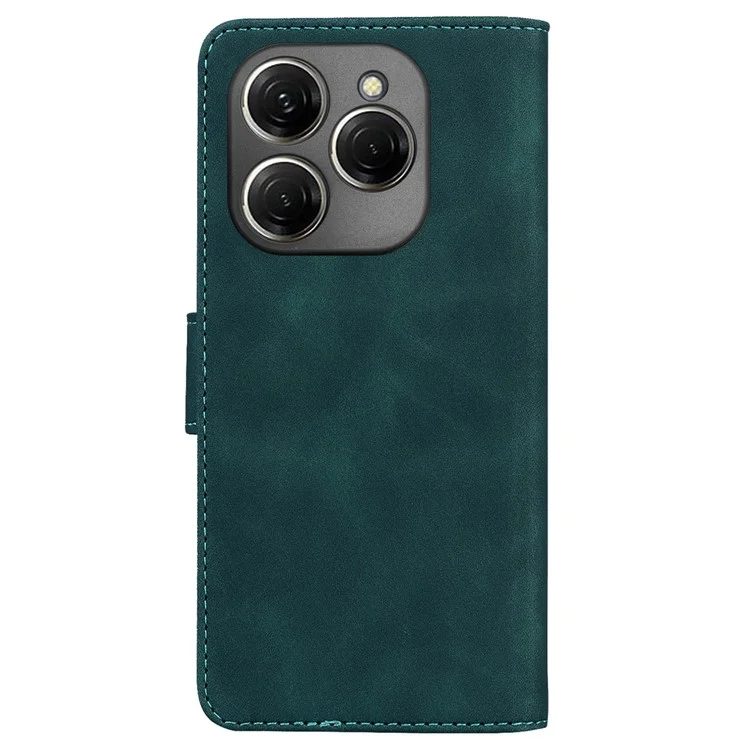 For TECNO Spark 20 Pro Case Solid Color Leather Wallet Flip Phone Cover - Green
