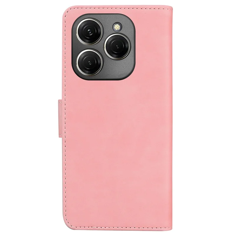 For TECNO Spark 20 Pro Case Solid Color Leather Wallet Flip Phone Cover - Pink