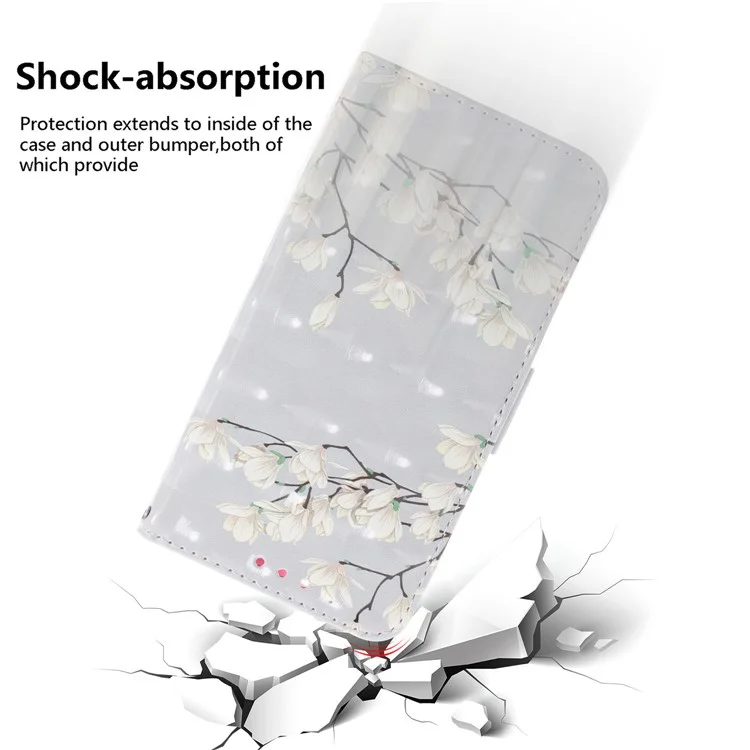 For TECNO Spark 20 Pro Case Pattern Printing Leather Wallet Cover with Strap - Magnolia