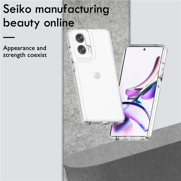 For Motorola Moto G Stylus 5G (2024) Case TPU+PC Transparent Phone Cover - Transparent White