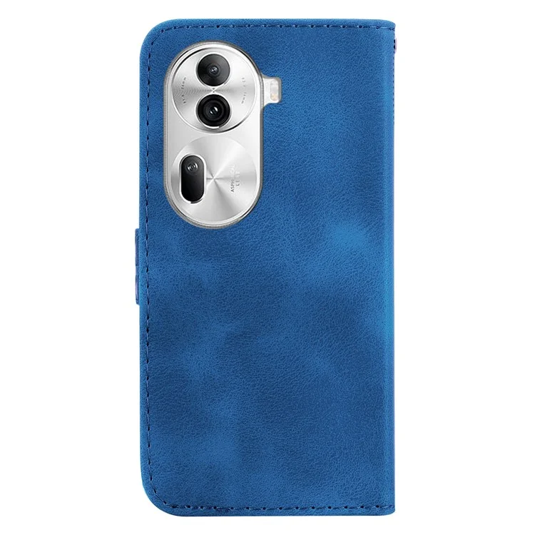 Per Oppo Reno11 Pro 5G (Globale) Custodia Portafoglio 7-Shape Imprinting Anti-Drop Custodia in Pelle per Telefono - Blu Scuro