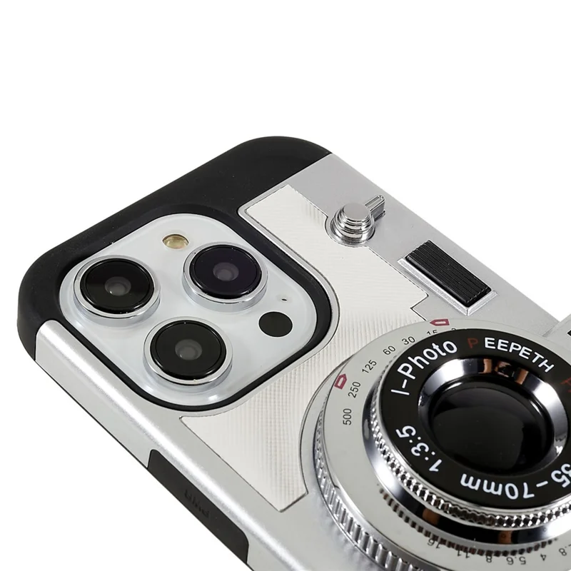 For iPhone 15 Pro Max Case with Lanyard Leather+TPU+PC Phone Cover Camera Design - White