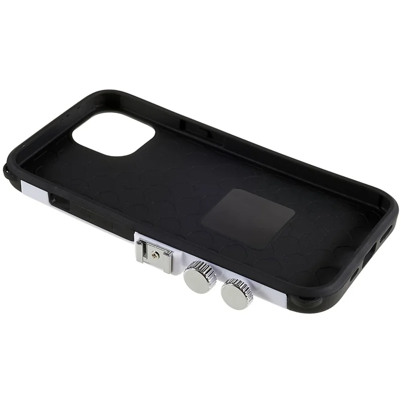 For iPhone 15 Phone Case Camera Style PU Leather+TPU +PC Cover with Lanyard - Pink