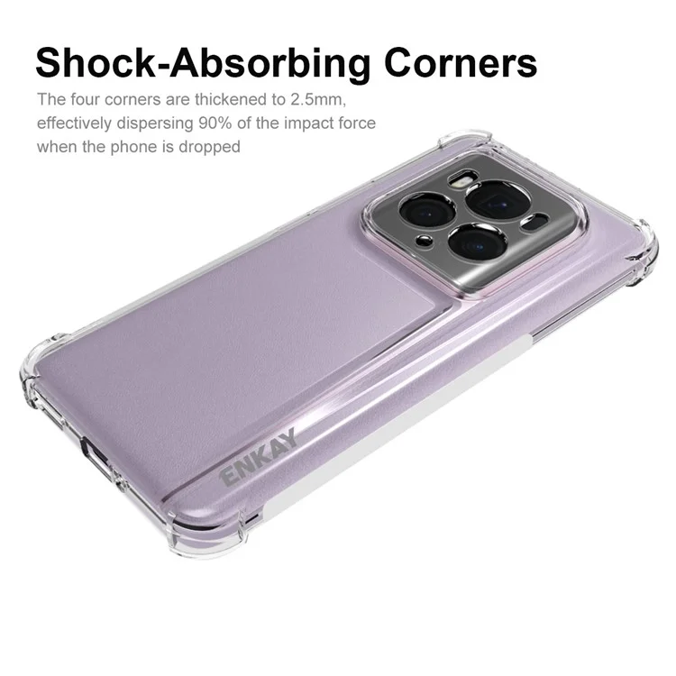 ENKAY HAT PRINCE Para Honor Magic6 Ultimate 5G Funda Transparente Esquinas Gruesas Funda de Teléfono Suave de TPU