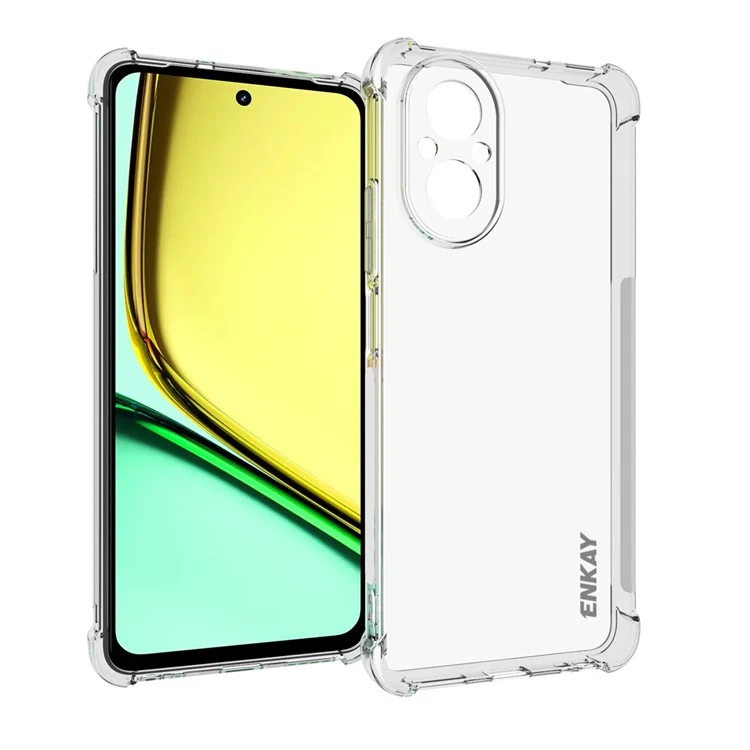 ENKAY HAT PRINCE Für Realme C67 4G Klar Case Verstärkte Ecken TPU Mobiltelefon-Abdeckung