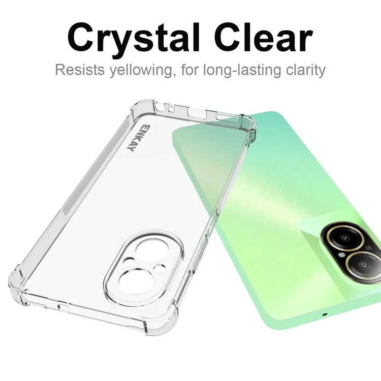 ENKAY HAT PRINCE Für Realme C67 4G Klar Case Verstärkte Ecken TPU Mobiltelefon-Abdeckung