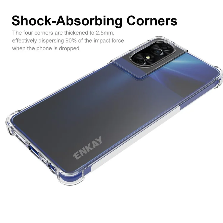 ENKAY HAT PRINCE pour TCL 50 SE Étui transparent avec angles renforcés Anti-chute TPU Coque de téléphone