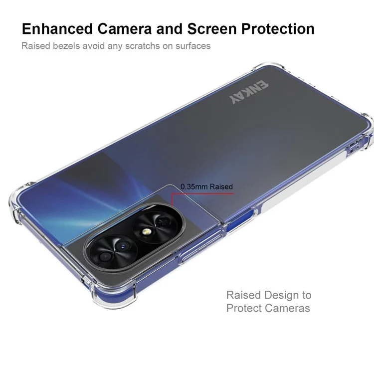 ENKAY HAT PRINCE pour TCL 50 SE Étui transparent avec angles renforcés Anti-chute TPU Coque de téléphone