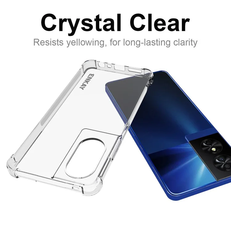 ENKAY HAT PRINCE pour TCL 50 SE Étui transparent avec angles renforcés Anti-chute TPU Coque de téléphone