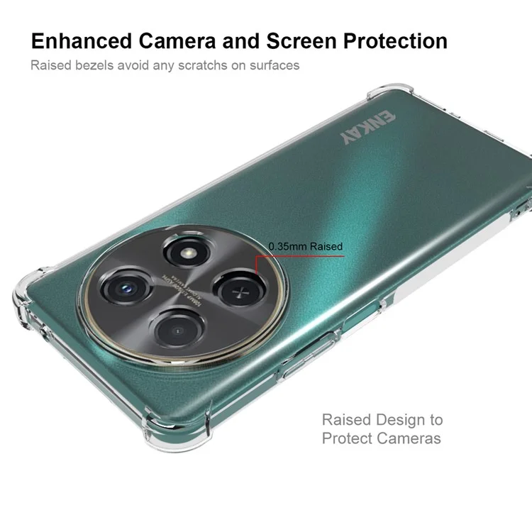 ENKAY HAT PRÍNCIPE Para Huawei nova 12i 4G Capa TPU Cantos Reforçados Capa de Telefone Transparente HD