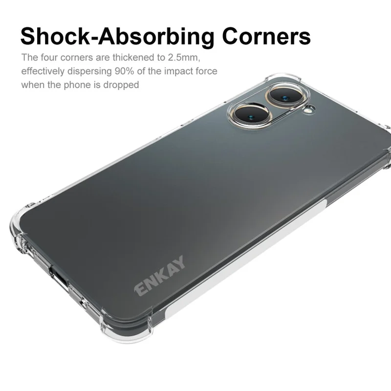 ENKAY HAT PRINCE Für vivo Y03 Case Anti-Rutsch-Ecken-Schutz Klare TPU-Handyhülle