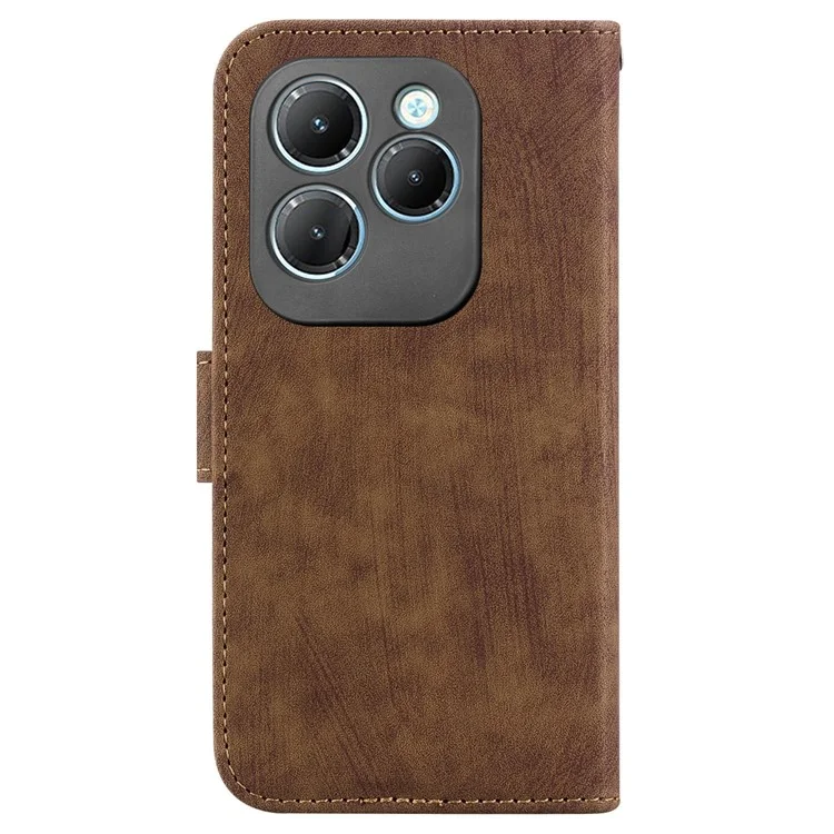 For Infinix Hot 40 / 40 Pro Case Cute Tiger Pattern Leather Wallet Phone Cover - Brown