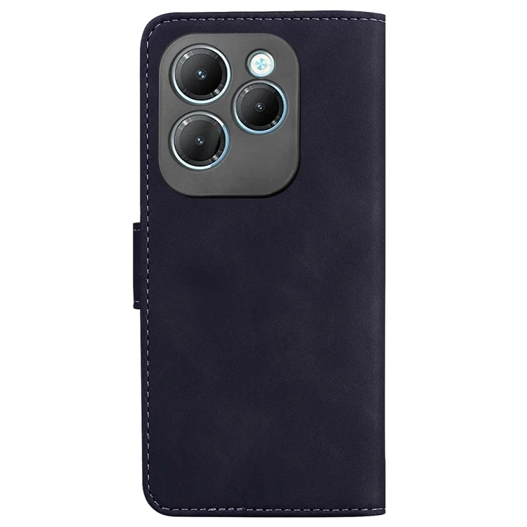 For Infinix Hot 40 / 40 Pro Shockproof Case Solid Color Leather Wallet Flip Phone Cover - Black