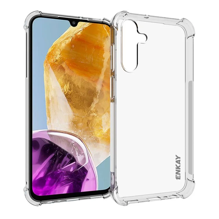 ENKAY HAT PRINCE Per Samsung Galaxy F15 5G / M15 5G Custodia Trasparente Rinforzo Angoli Quattro Angoli Custodia Protettiva TPU