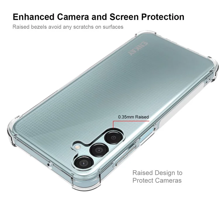 ENKAY HAT PRINCE Per Samsung Galaxy F15 5G / M15 5G Custodia Trasparente Rinforzo Angoli Quattro Angoli Custodia Protettiva TPU