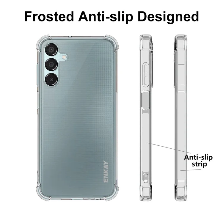 ENKAY HAT PRINCE Per Samsung Galaxy F15 5G / M15 5G Custodia Trasparente Rinforzo Angoli Quattro Angoli Custodia Protettiva TPU