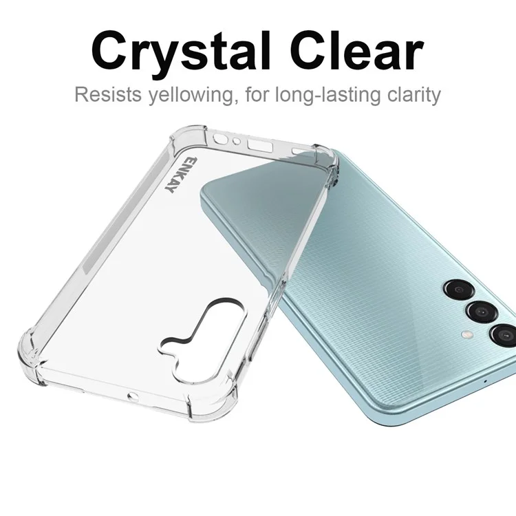 ENKAY HAT PRINCE Per Samsung Galaxy F15 5G / M15 5G Custodia Trasparente Rinforzo Angoli Quattro Angoli Custodia Protettiva TPU