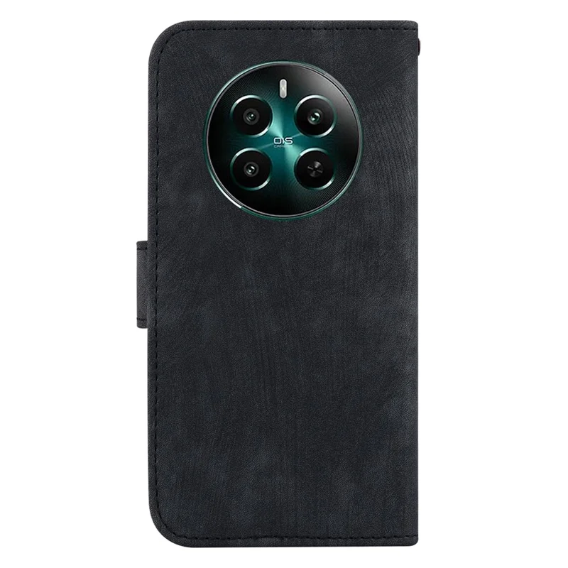 For Realme 12 4G / 12+ 5G / Narzo 70 Pro 5G Wallet Case Cute Tiger Pattern Leather Phone Cover - Black