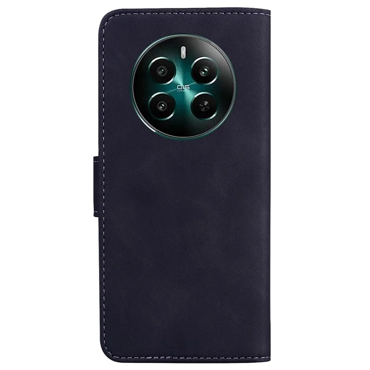 Pour Realme 12 4G / 12+ 5G / Narzo 70 Pro 5G Étui de support de vision Butterfly Leather Wallet Phone Cover - Noir