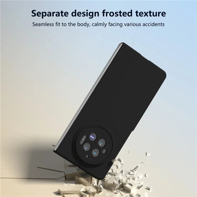 For vivo X Fold3 Case Skin-Touch Hard PC Protective Phone Cover - Black