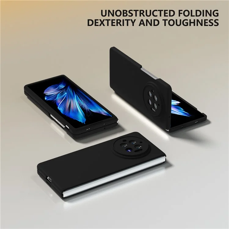 For vivo X Fold3 Case Skin-Touch Hard PC Protective Phone Cover - Black